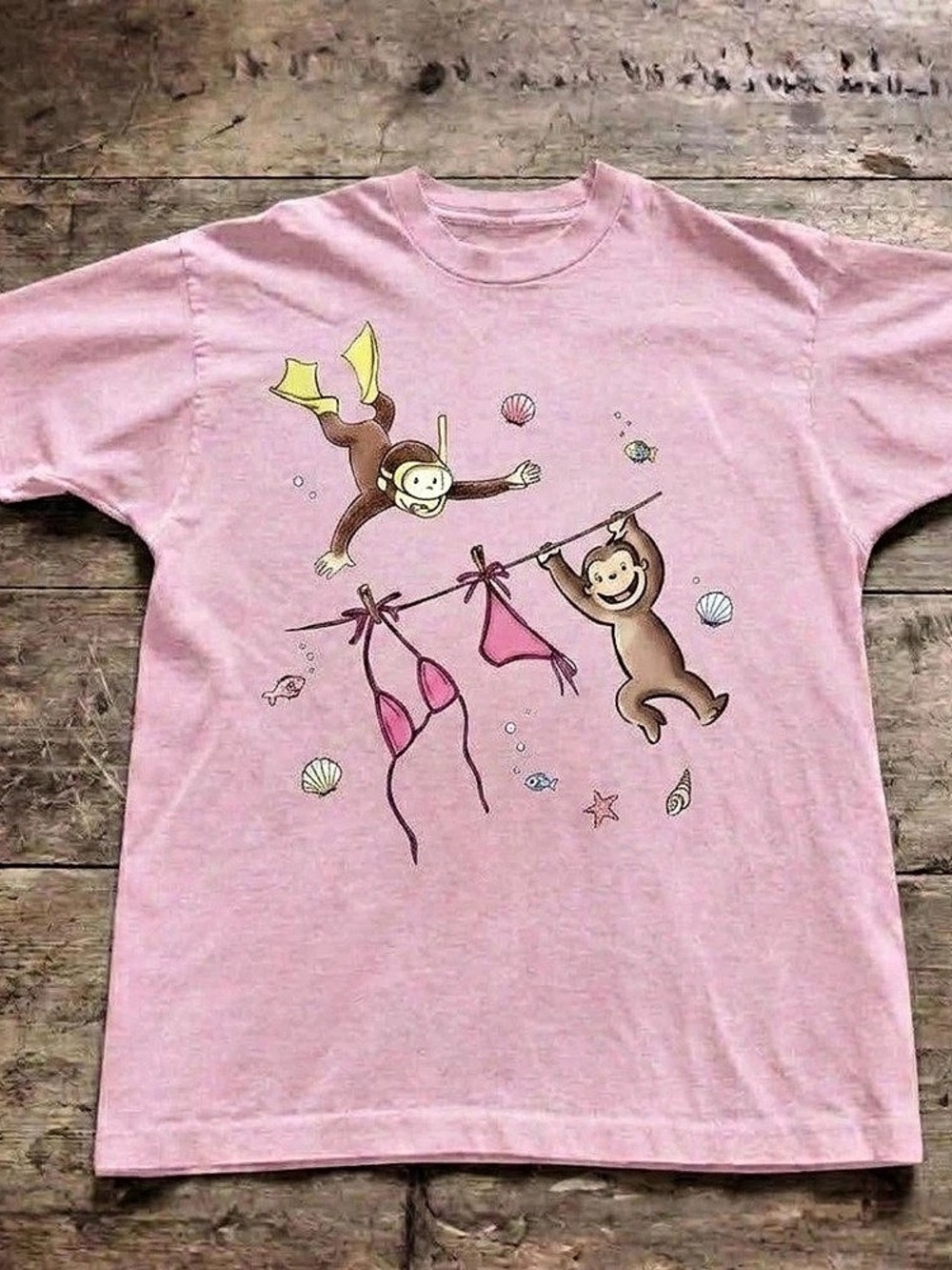Curious George Pink Graphic Short Sleeve Tee